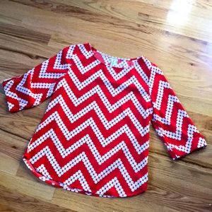Modcloth red-white chevron blouse